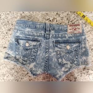 True Religion Acid Washes Cut Off Shorts 27